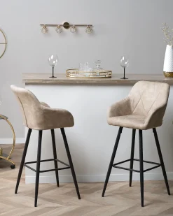 Beliani Baarituoli Kangas Beige 2 Kpl Darien Best Sale