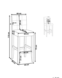Beliani Baarituoli Keinonahka Ruskea Madison Fashion