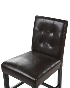 Beliani Baarituoli Keinonahka Ruskea 2 Kpl Madison Hot