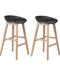 Beliani Baarituoli Muovi Musta 2 Kpl Micco Sale