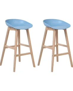 Beliani Baarituoli Muovi Vaaleansininen 2 Kpl Micco Hot