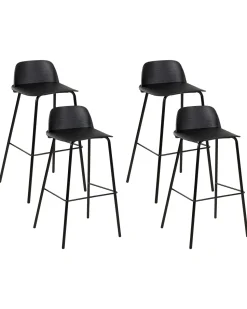 Beliani Baarituoli Musta 4 Kpl Mora Clearance