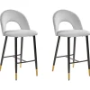 Beliani Baarituoli Sametti Harmaa 2 Kpl Falton Cheap