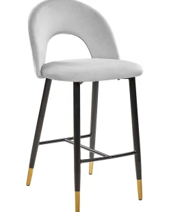 Beliani Baarituoli Sametti Harmaa 2 Kpl Falton Cheap