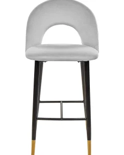 Beliani Baarituoli Sametti Harmaa 2 Kpl Falton Cheap