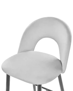 Beliani Baarituoli Sametti Harmaa 2 Kpl Falton Cheap