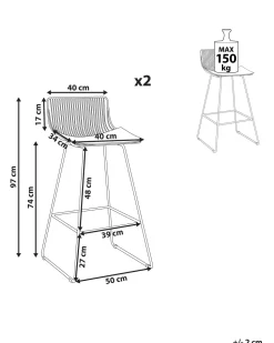 Beliani Baarituoli Teras Ruusukulta 2 Kpl Fredonia Store