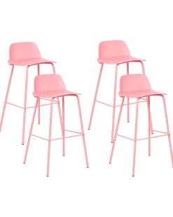 Beliani Baarituoli Vaaleanpunainen 4 Kpl Mora Best Sale