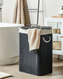 Beliani Bambukori Musta 40 X 30 Cm Komari Flash Sale