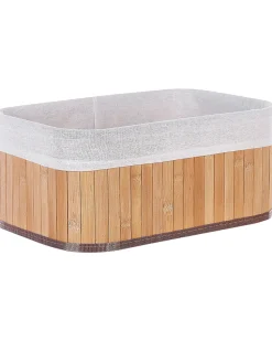 Beliani Bambukori Vaalea Puu 5 Kpl Talpe Outlet