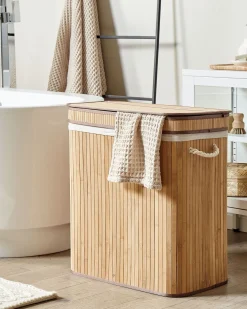 Beliani Bambukori Vaalea Puu 52 X 34 Cm Kalthota Flash Sale