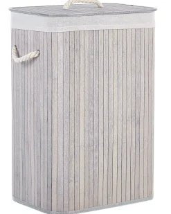 Beliani Bambukori Vaaleanharmaa 40 X 30 Cm Komari Hot