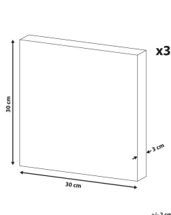 Beliani Canvas-Taulu Vaaleanpunainen/Kulta 30 X 30 Cm 3 Kpl Apesika New