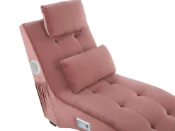 Beliani Divaani Bluetooth-Kaiuttimella Ja Usb-Portilla Sametti Vaaleanpunainen Simorre Clearance