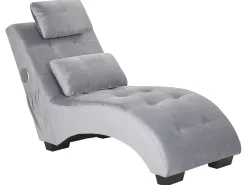 Beliani Divaani Bluetooth-Kaiuttimella Ja Usb-Portilla Sametti Harmaa Simorre New