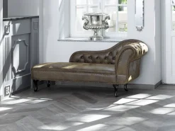 Beliani Divaani Keinomokkanahka Oikeak. Ruskea Nimes Cheap