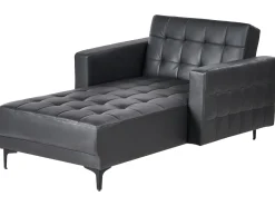 Beliani Divaani Keinonahka Musta Aberdeen Best