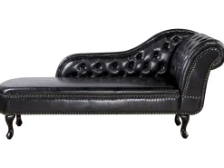 Beliani Divaani Keinonahka Oikeak. Musta Nimes Best Sale