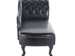 Beliani Divaani Keinonahka Oikeak. Musta Nimes Best Sale