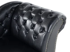 Beliani Divaani Keinonahka Oikeak. Musta Nimes Best Sale