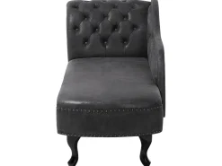 Beliani Divaani Keinonahka Vasenk. Tummanharmaa Nimes Clearance