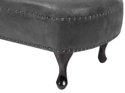 Beliani Divaani Keinonahka Vasenk. Tummanharmaa Nimes Clearance