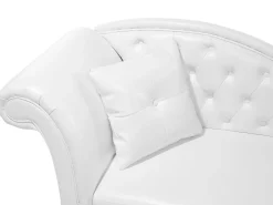 Beliani Divaani Keinonahka Vasenk. Valkoinen Lattes Online