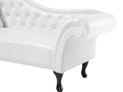 Beliani Divaani Keinonahka Vasenk. Valkoinen Lattes Online