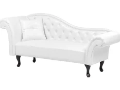 Beliani Divaani Keinonahka Vasenk. Valkoinen Lattes Online