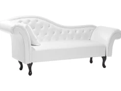 Beliani Divaani Keinonahka Vasenk. Valkoinen Lattes Online