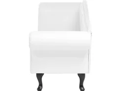 Beliani Divaani Keinonahka Vasenk. Valkoinen Lattes Online