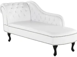 Beliani Divaani Keinonahka Vasenk. Valkoinen Nimes Cheap