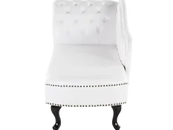 Beliani Divaani Keinonahka Vasenk. Valkoinen Nimes Cheap