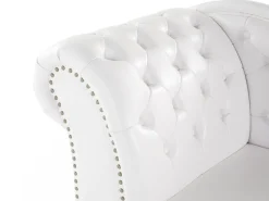 Beliani Divaani Keinonahka Vasenk. Valkoinen Nimes Cheap