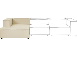 Beliani Divaani Pellava Oikeak. Beige Aprica Hot