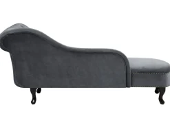 Beliani Divaani Sametti Oikeak. Harmaa Nimes Clearance