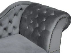 Beliani Divaani Sametti Oikeak. Harmaa Nimes Clearance