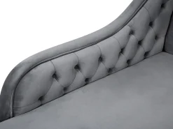 Beliani Divaani Sametti Oikeak. Harmaa Nimes Clearance