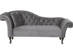 Beliani Divaani Sametti Vasenk. Harmaa Lattes New