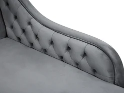 Beliani Divaani Sametti Vasenk. Harmaa Nimes Hot