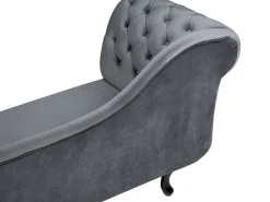 Beliani Divaani Sametti Vasenk. Harmaa Nimes Hot