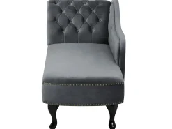 Beliani Divaani Sametti Vasenk. Harmaa Nimes Hot