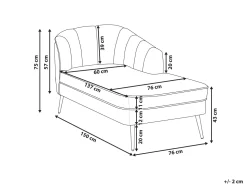 Beliani Divaani Sametti Vasenk. Laivastonsininen Allier Sale
