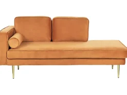 Beliani Divaani Sametti Vasenk. Oranssi Miramas Clearance