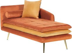 Beliani Divaani Sametti Vasenk. Oranssi Gonesse Best Sale
