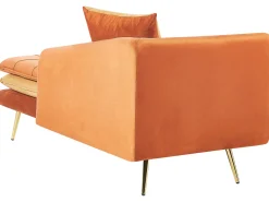 Beliani Divaani Sametti Vasenk. Oranssi Gonesse Best Sale