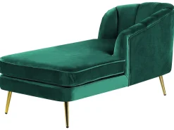 Beliani Divaani Sametti Vasenk. Smaragdinvihrea Allier Best Sale