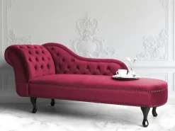 Beliani Divaani Sametti Vasenk. Tummanpunainen Nimes Best