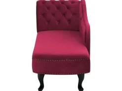 Beliani Divaani Sametti Vasenk. Tummanpunainen Nimes Best