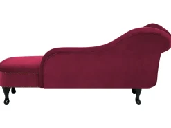 Beliani Divaani Sametti Vasenk. Tummanpunainen Nimes Best